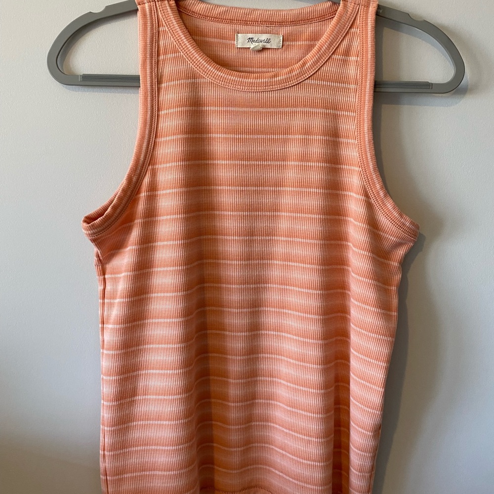 MADEWELL: ribbed westville tank top in pink medium - Picture 6 of 8